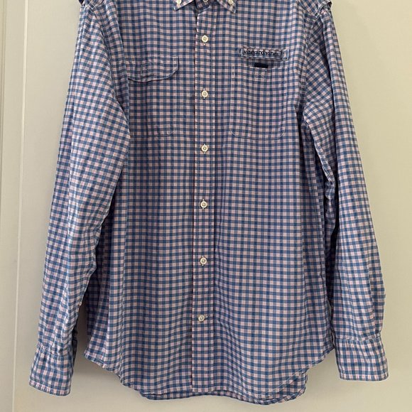 Vineyard Vines Harbor Shirt blue & pink check men’s small - Picture 6 of 10